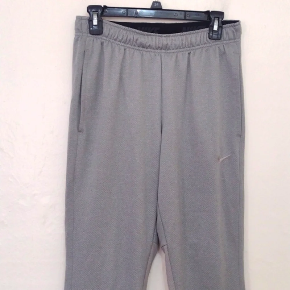Nike Drawstring Waist Gray Dri Fit High Waist Track Pants Ankle Zippers Size S - Picture 2 of 11